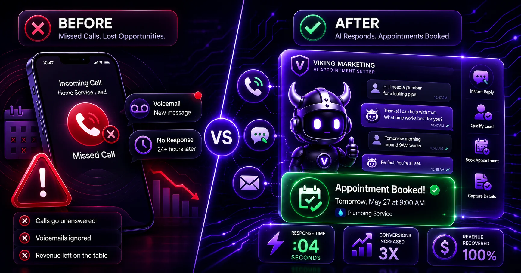 ai appointment setter before and after for home service businesses