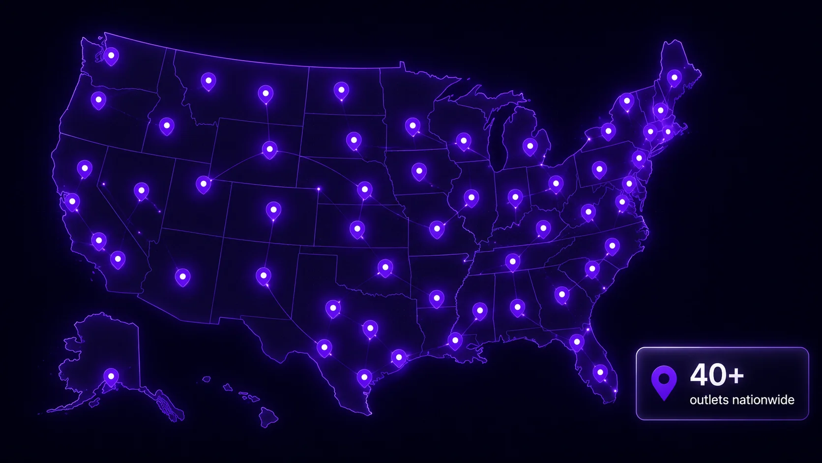 Map showing the national spread of news outlets that carried the Viking Marketing AI appointment setter announcement in 2026 Map showing the national spread of news outlets that carried the Viking Marketing AI appointment setter announcement in 2026